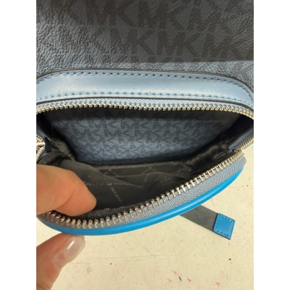 Michael Kors Cooper Denim Blue Utility Rucksack Flap Pocket‎ Large Backpack - Picture 16 of 16